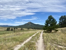 Looking North at Monkey Face, Raspberry Butte, Larkspur, Colorado. August 15, 2026.
