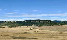 Looking Southwest at Spruce Mountain from Greenland Open Space, Palmer Lake, Colorado. August 15, 2026.
